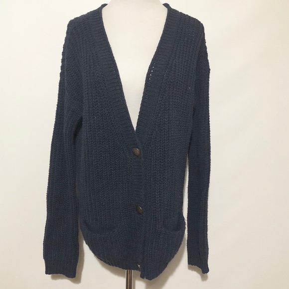 Free People Sweaters - Free People Beach Oversized Navy Cardigan